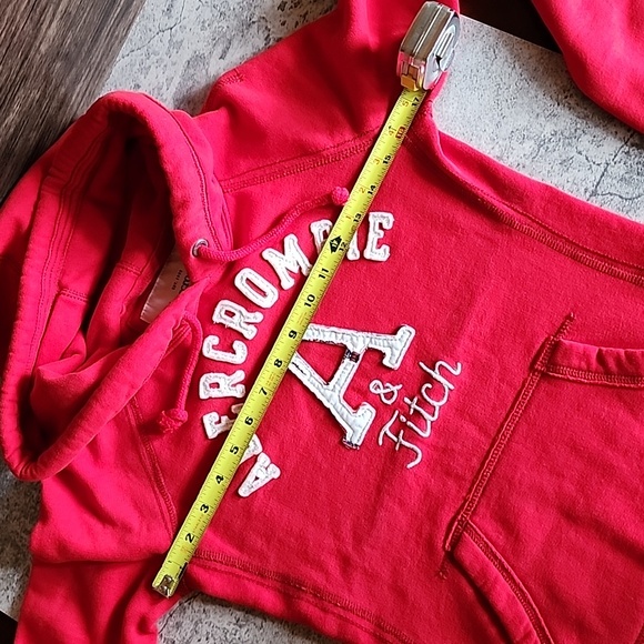 Abercrombie & Fitch pop over red hoodie sweatshirt xs size vintage - Picture 9 of 16